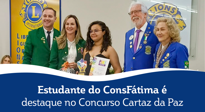 Estudante do ConsFátima é destaque no Concurso Cartaz da Paz